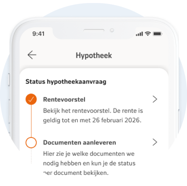 Overzicht Mijn Hypotheekaanvraag in de app
