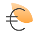 Icoon euroteken oranje vlakje - 72x72