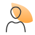 Icoon persoon oranje vlakje - 72x72